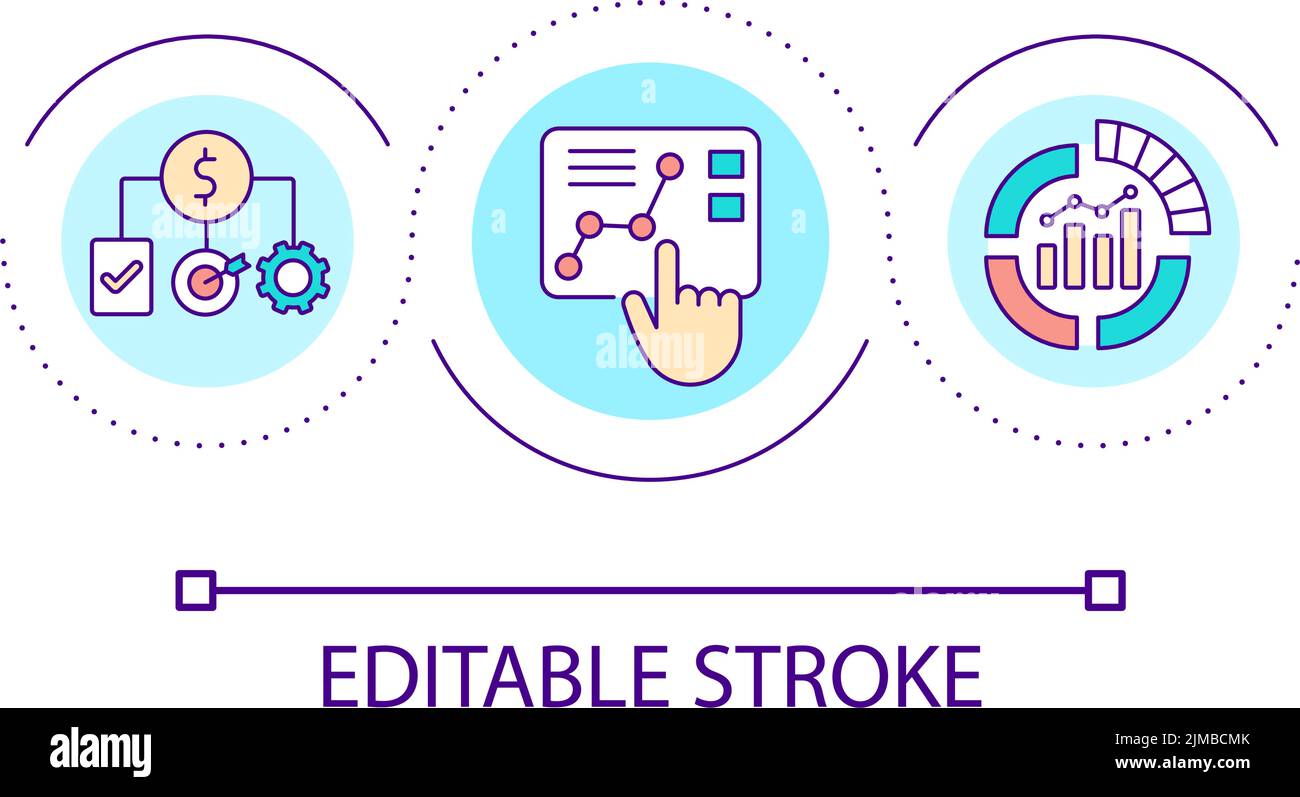 Business analytics loop concept icon Stock Vector
