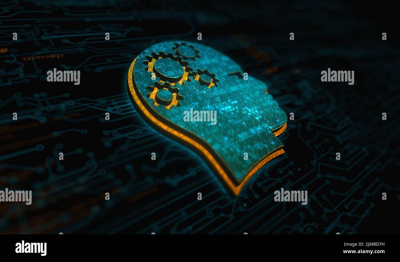 Artificial intelligence technology AI and deep learning symbol digital ...