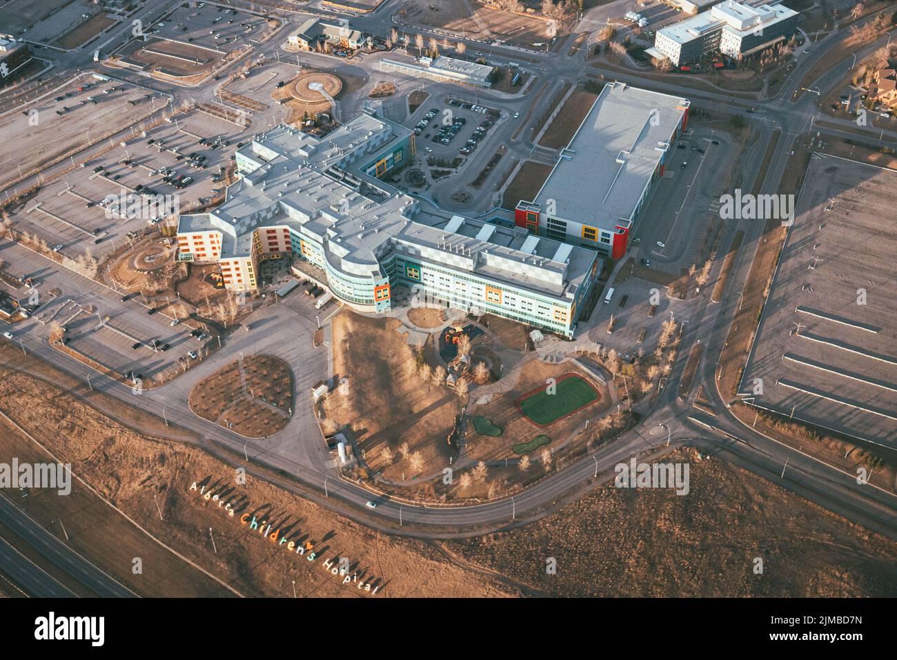 Aerial picture of the Calgary Childrens Hospital Stock Photo Alamy