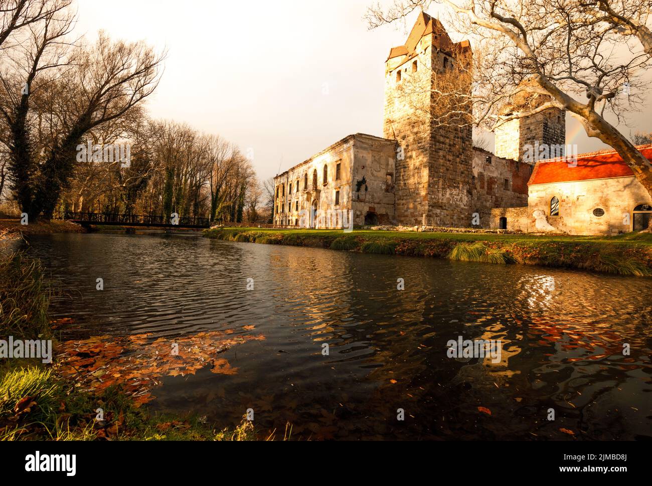 Old park and Castle Pottendorf in Austria Stock Photo - Alamy