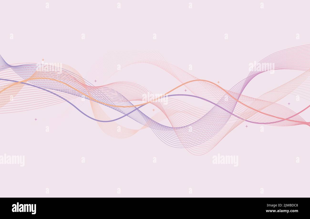Wave Wavy Wire Line Pastel Background Stock Vector
