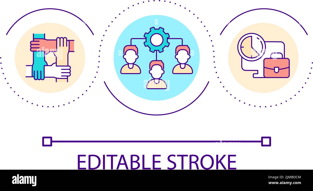 Employees cooperation loop concept icon Stock Vector