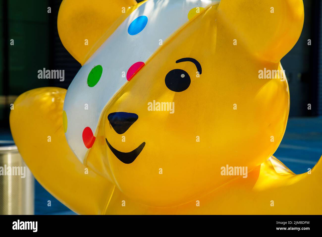 Manchester UK 18 July 2022 Pudsey bear BBC children in need charity mascot Stock Photo