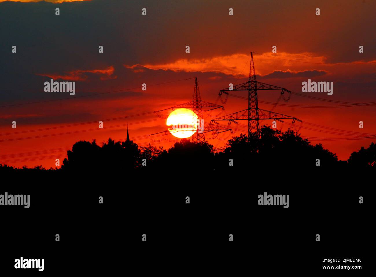 evening sky sunset on cloudy sky Stock Photo - Alamy