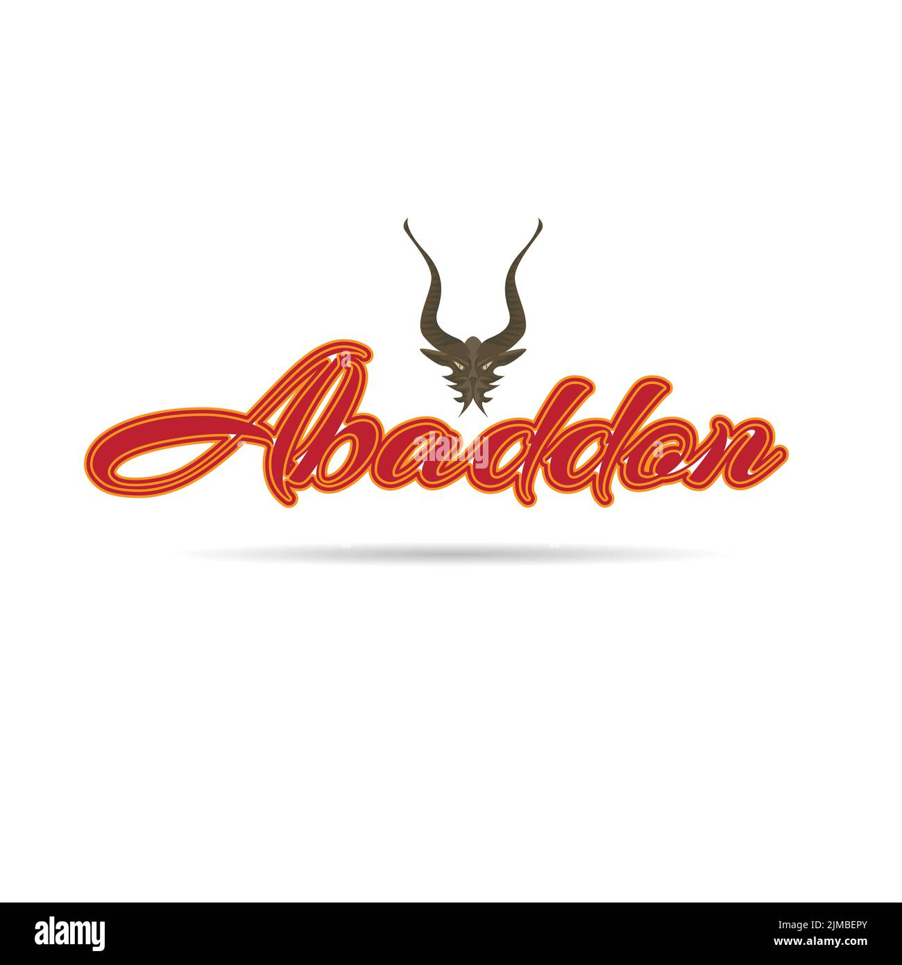 Calligraphy title for Abaddon angel of hell icon Stock Vector