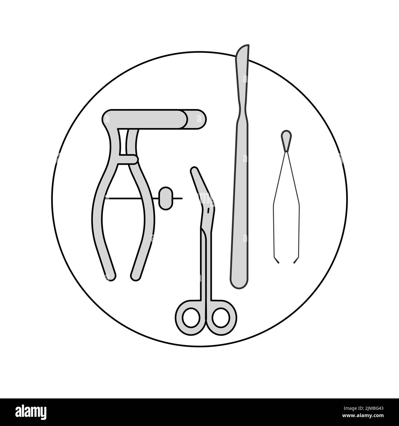 Round template health care icon, medical tools symbol, medical design