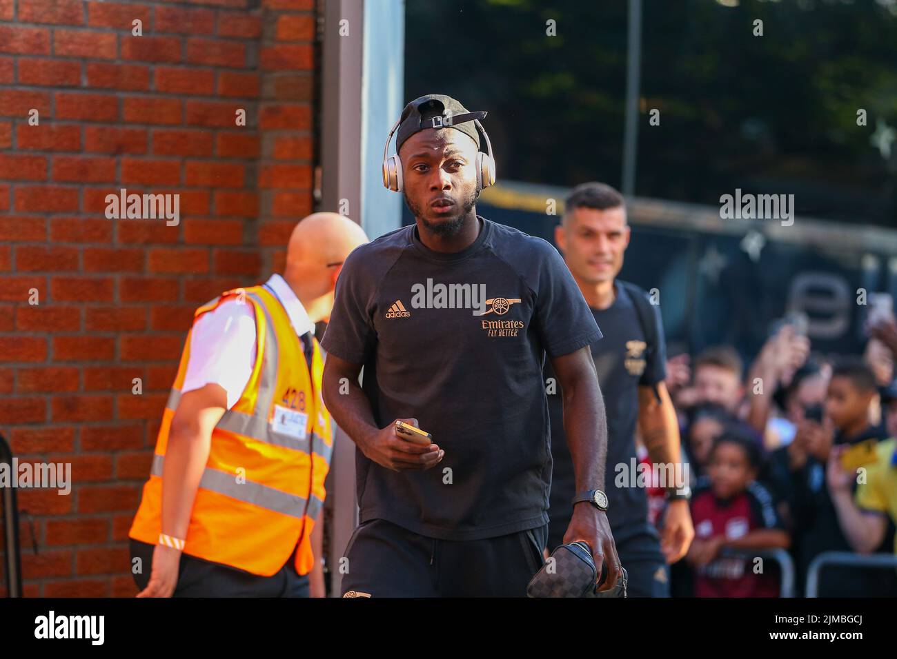 London, UK. 5th August 2022; Selhurst Park, Crystal Palace, London, England; Premier League football, Crystal Palace versus Arsenal: Arsenal players arriving for the match. Credit: Action Plus Sports Images/Alamy Live News Stock Photo