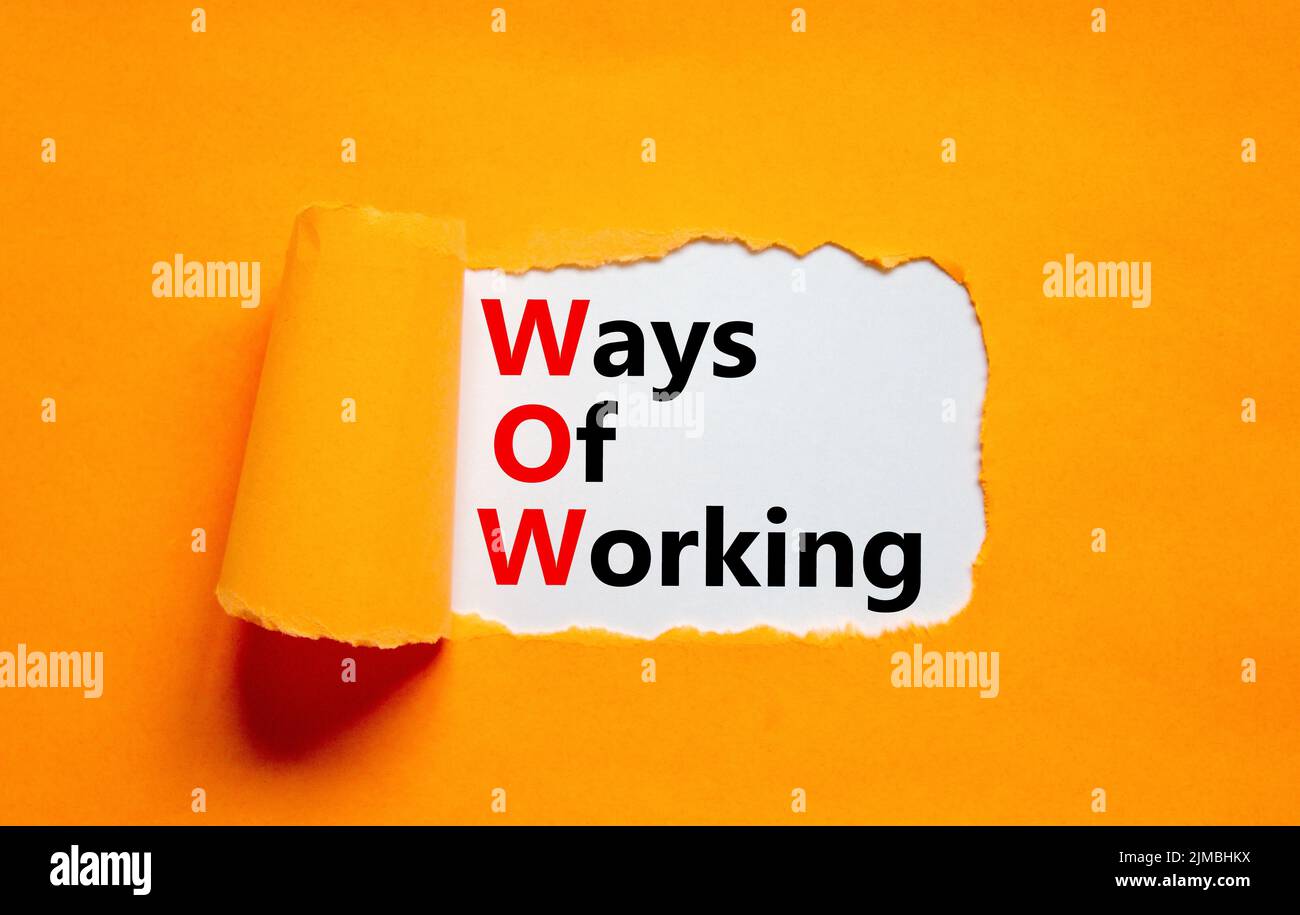 WOW ways of working symbol. Concept words WOW ways of working on white ...