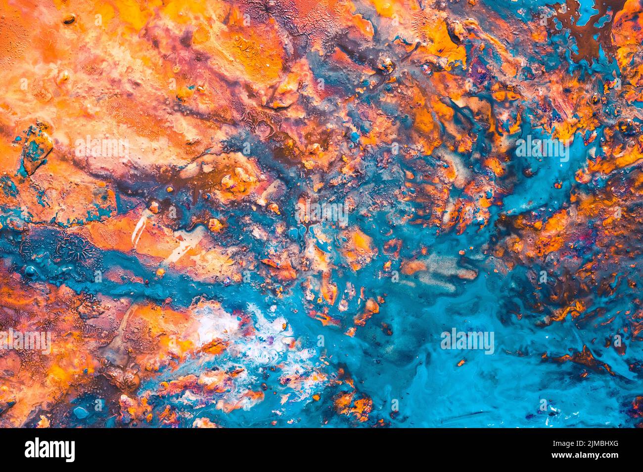 abstract blue orange paint background acrylic art Stock Photo - Alamy