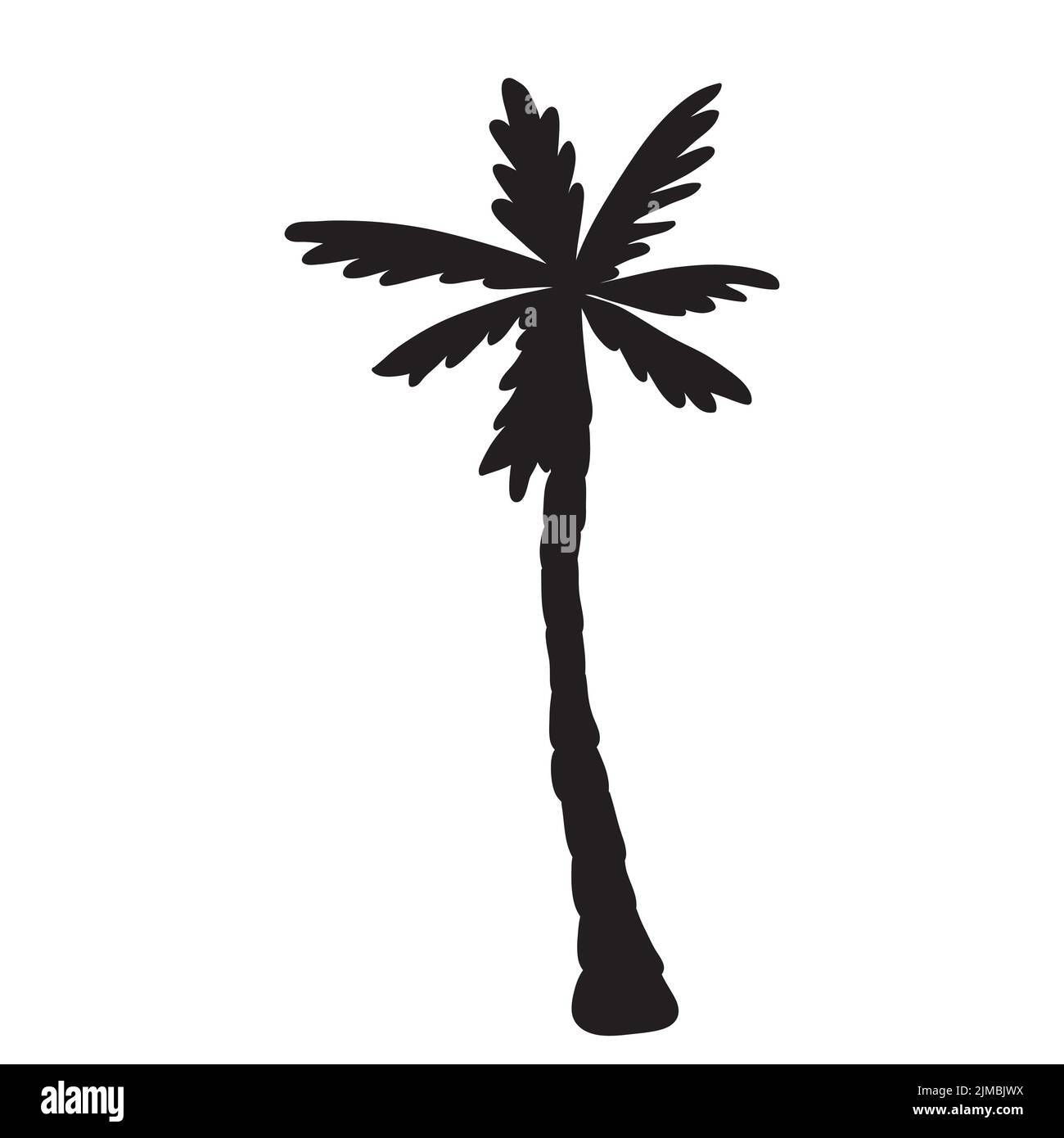 Palm silhouette tree leaves sea Black and White Stock Photos 