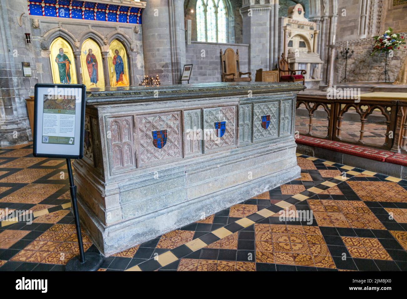 Edmund Tudor’s tomb , St David's Shrine, St Davids Cathedral, St Davids, Pembrokeshire, Wales, UK Stock Photo