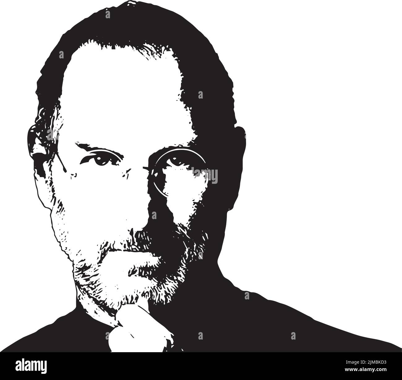 Steve Jobs black and white logo Stock Vector