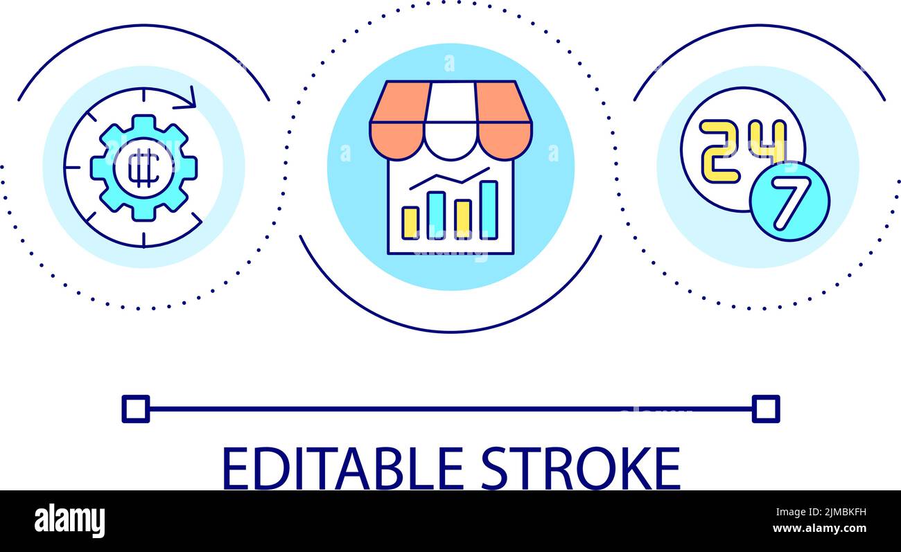 Crypto trading loop concept icon Stock Vector