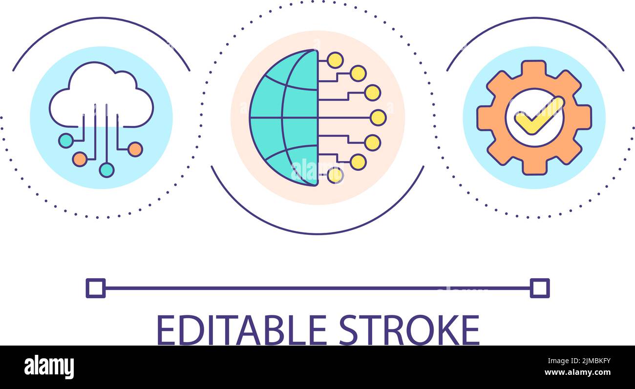 Digital data storages loop concept icon Stock Vector