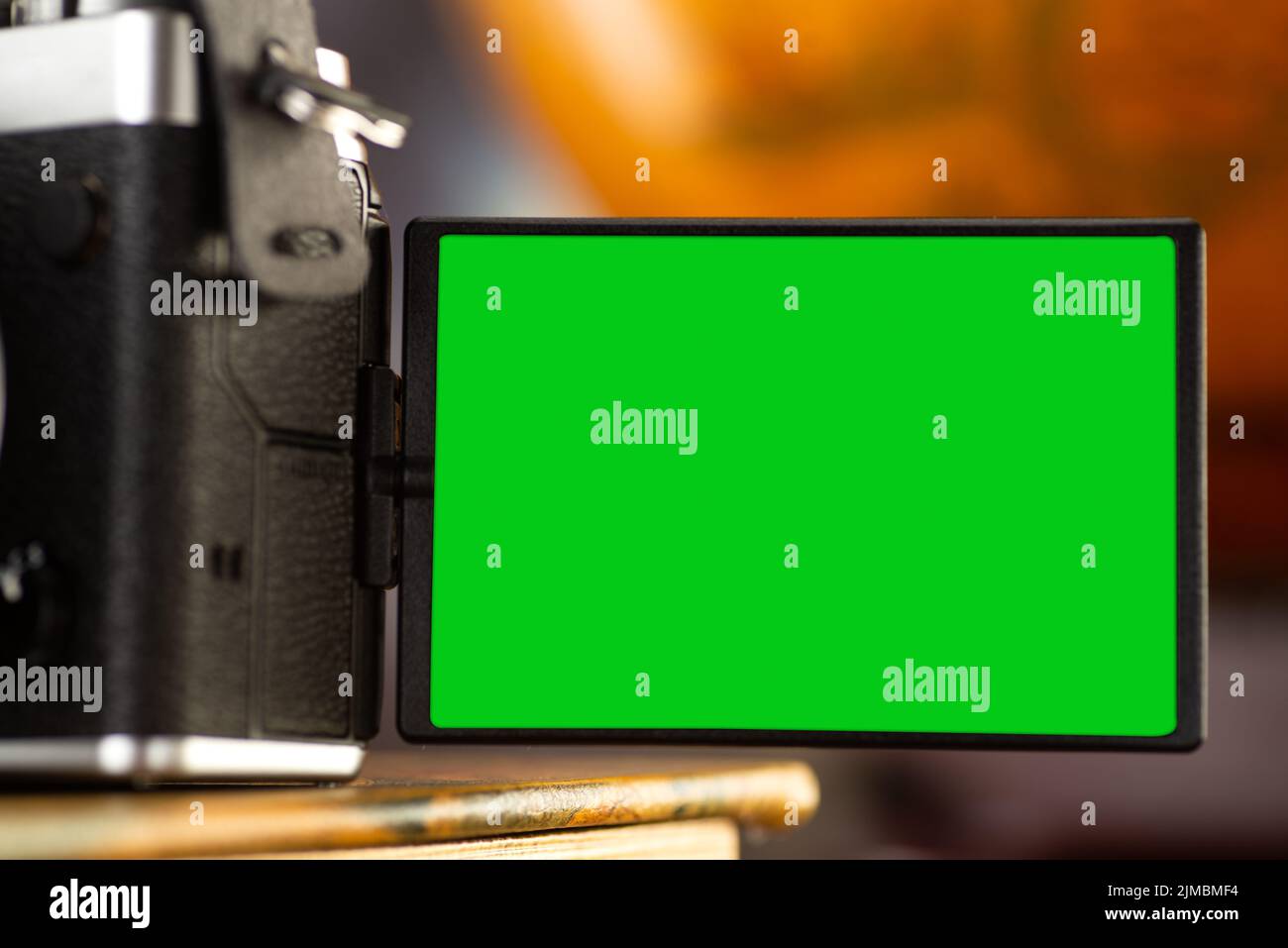 Closeup green screen dslr camera. Green screen camera Stock Photo Alamy