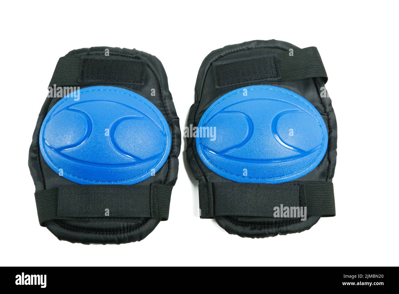 Knee pads and elbow pads isolated on white background Stock Photo