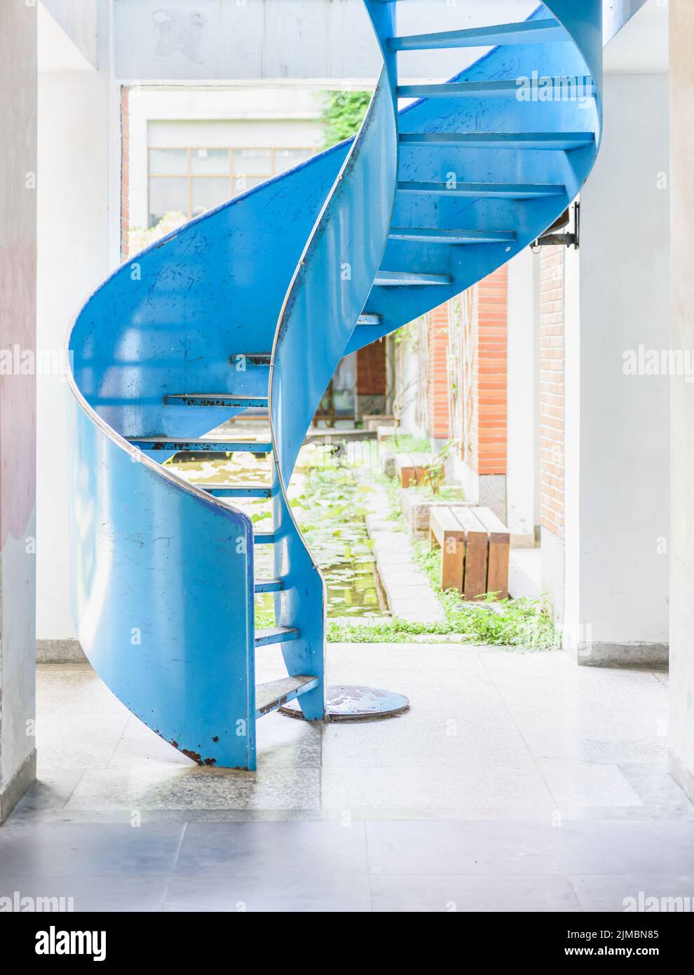 Metal ladder in old hi res stock photography and images Alamy