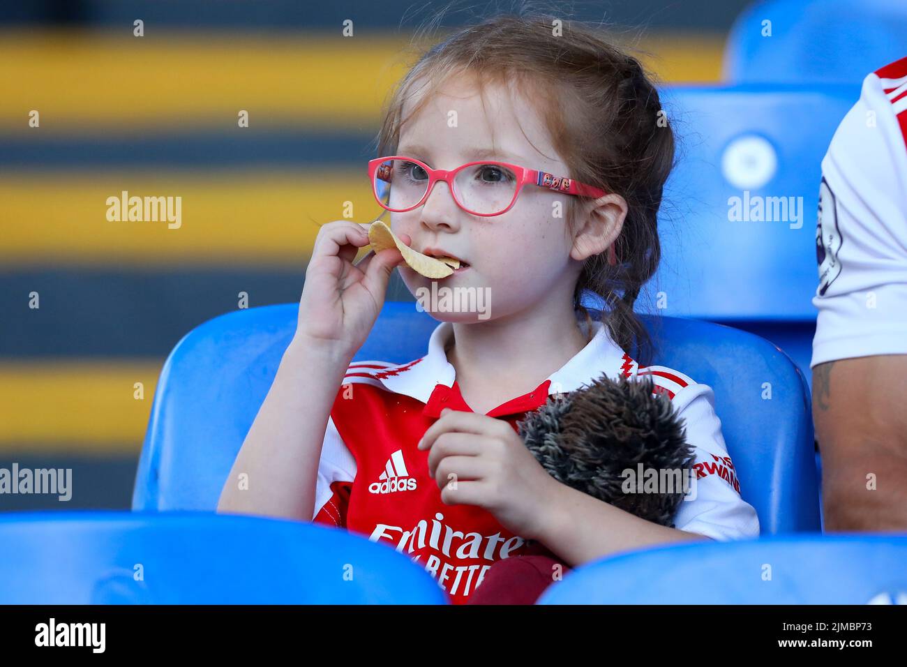 London, UK. 5th August 2022;  Selhurst Park, Crystal Palace, London, England;  Premier League football, Crystal Palace versus Arsenal:  Arsenal fans Credit: Action Plus Sports Images/Alamy Live News Stock Photo