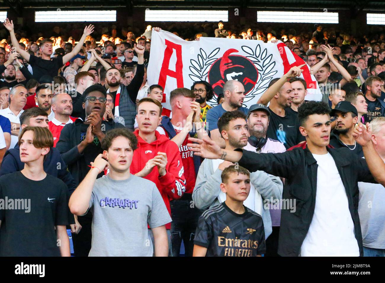 London, UK. 5th August 2022; Selhurst Park, Crystal Palace, London, England; Premier League football, Crystal Palace versus Arsenal: Arsenal fans Credit: Action Plus Sports Images/Alamy Live News Stock Photo
