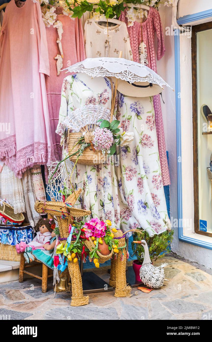 Souvenir shop and clothes in Marbella, Spain Stock Photo