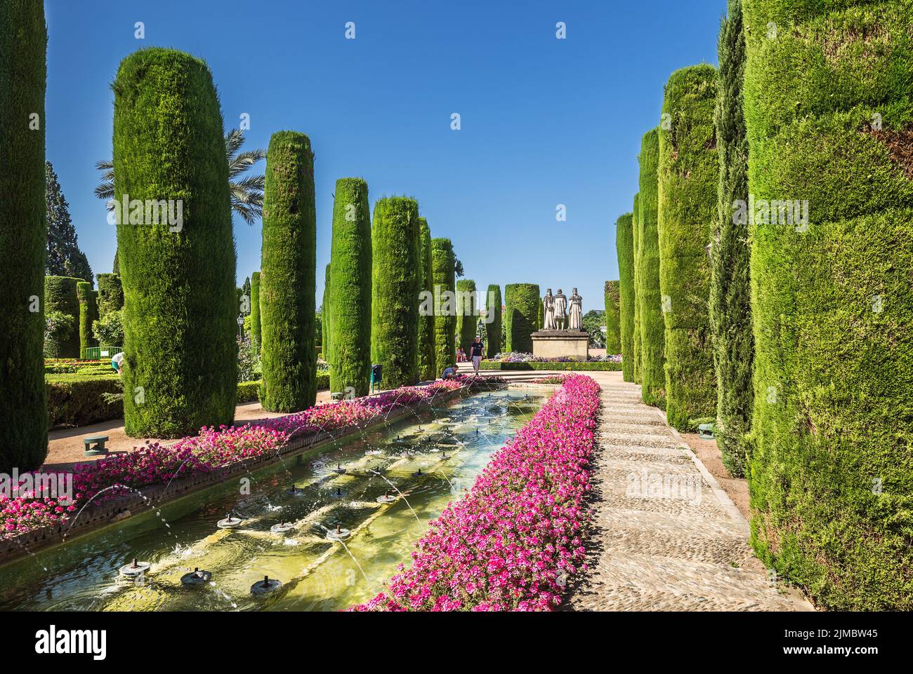Gardens at the Alcazar in Cordoba, Spain Stock Photo