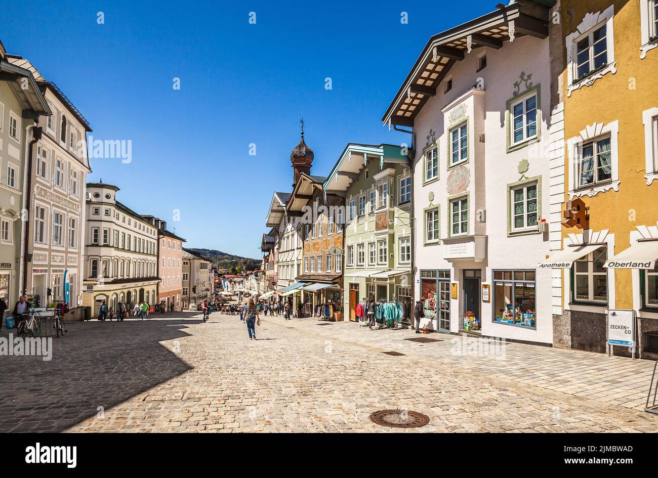 Historic medieval town Bad Tolz. Bavaria Stock Photo