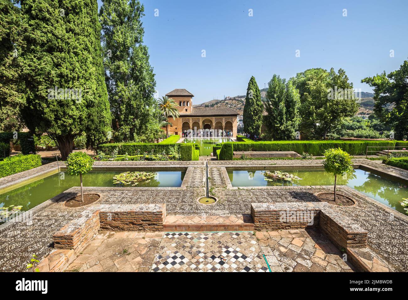 Gardens of La Alhambra in Granada, Spain Stock Photo