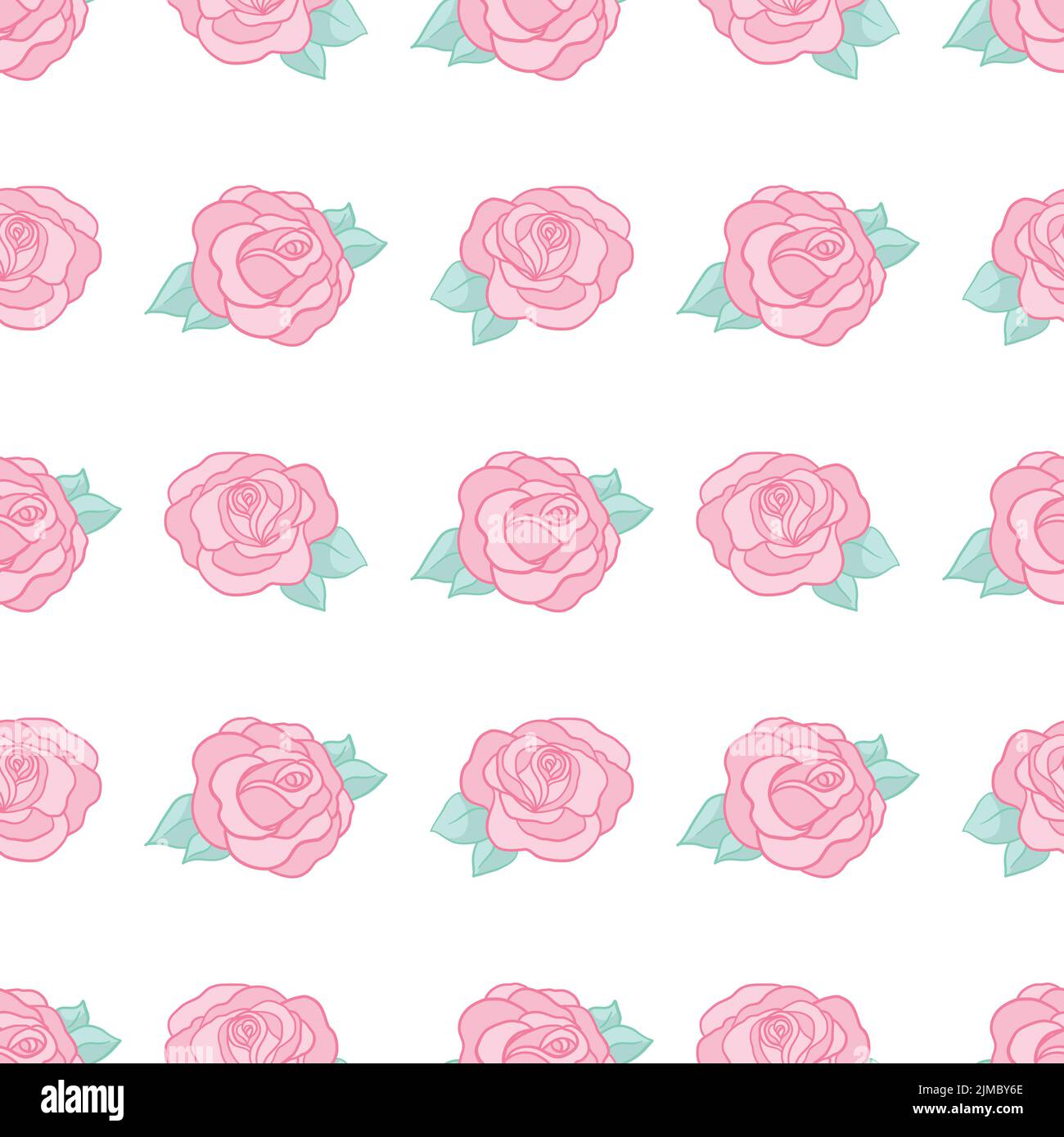 Seamless floral pattern with roses on a white background. Vector ...