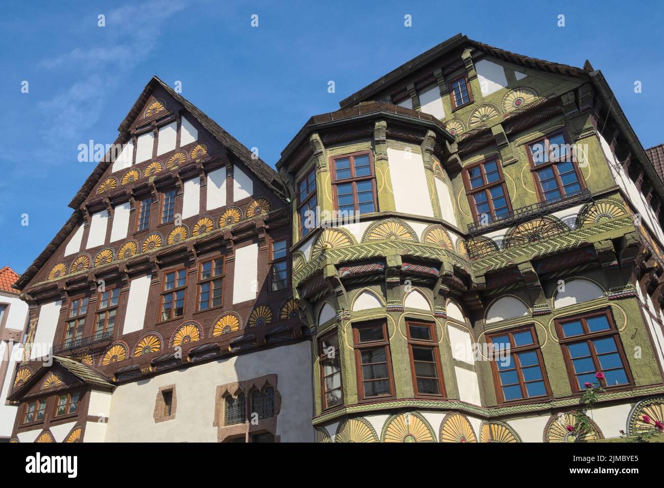 HÃ¶xter - Colourful half-timbered houses, Germany Stock Photo