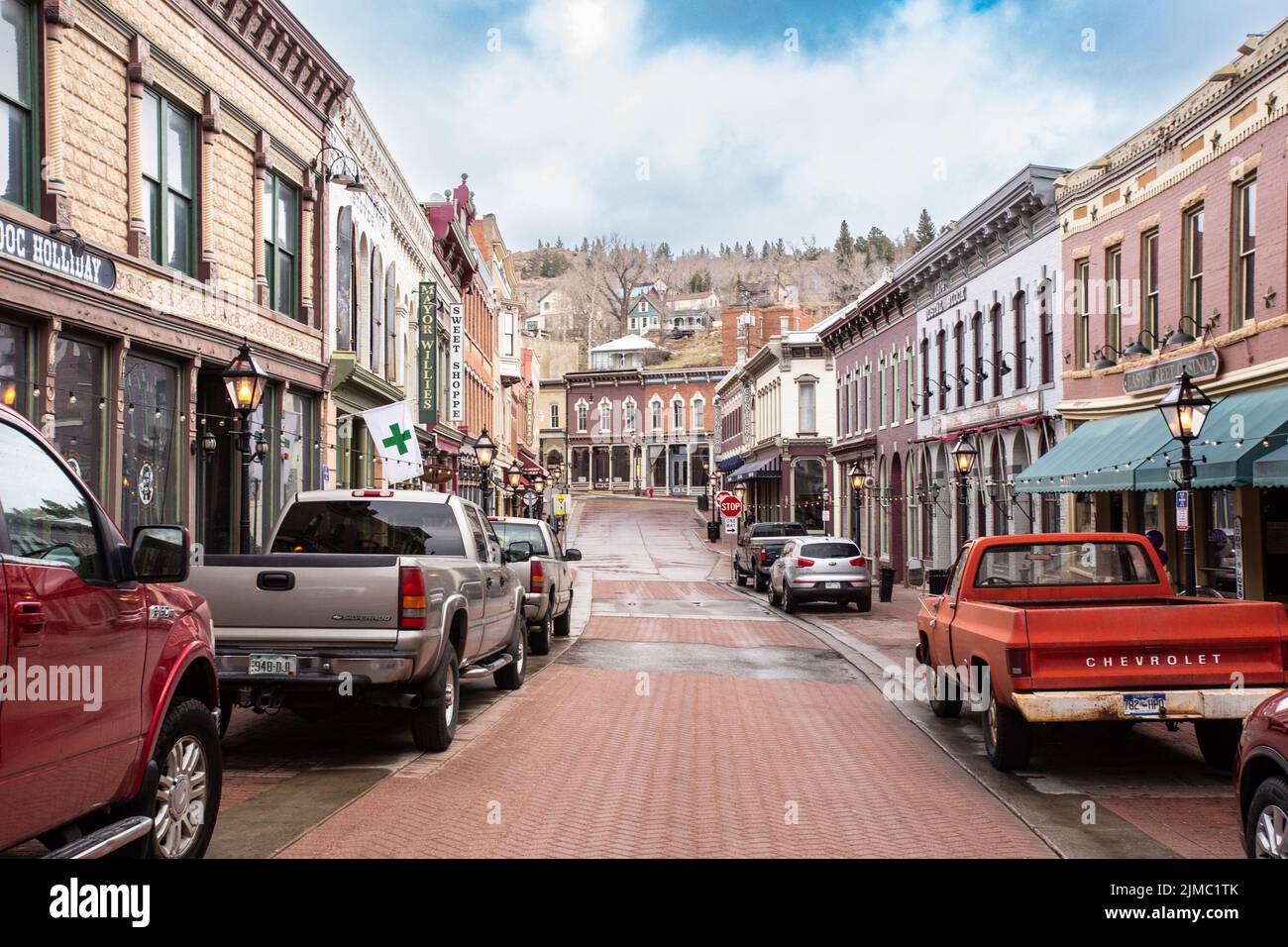 Central City, Colorado - May 1, 2018:  View of historic western city of downtown Central City Colorado Stock Photo