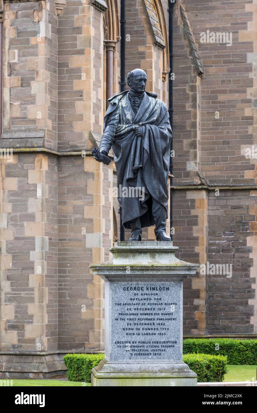 The statue of George Kinloch in Dundee.  A one time slave owner through inheriting a Caribbean plantation he became an anti-slavery campaigner. Stock Photo