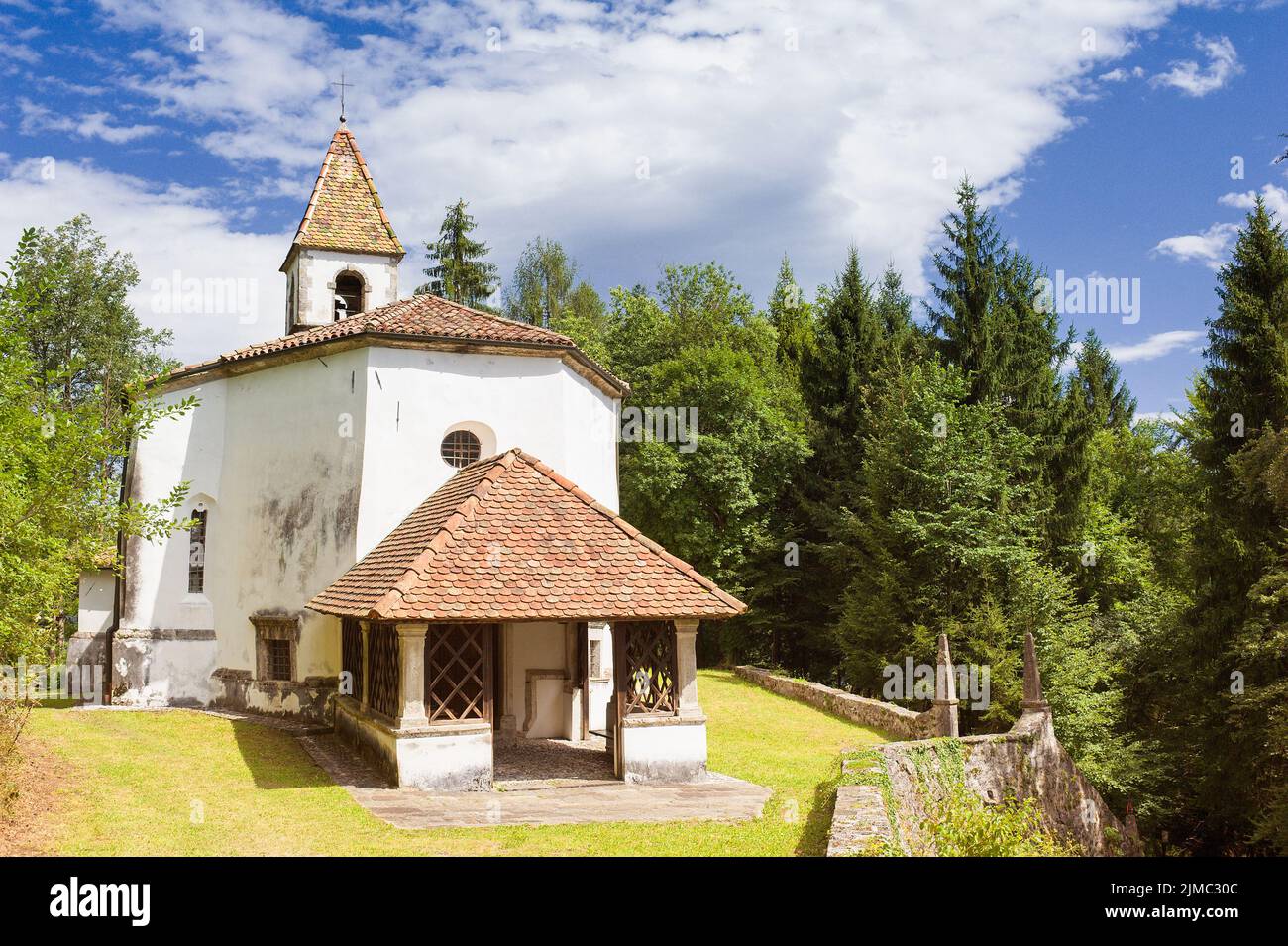 Small church of 14 century. Stock Photo