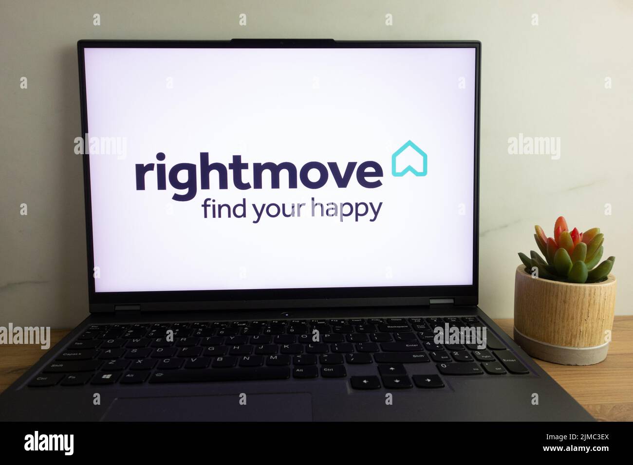 KONSKIE, POLAND - August 04, 2022: Rightmove plc, a UK-based company logo displayed on laptop computer screen Stock Photo