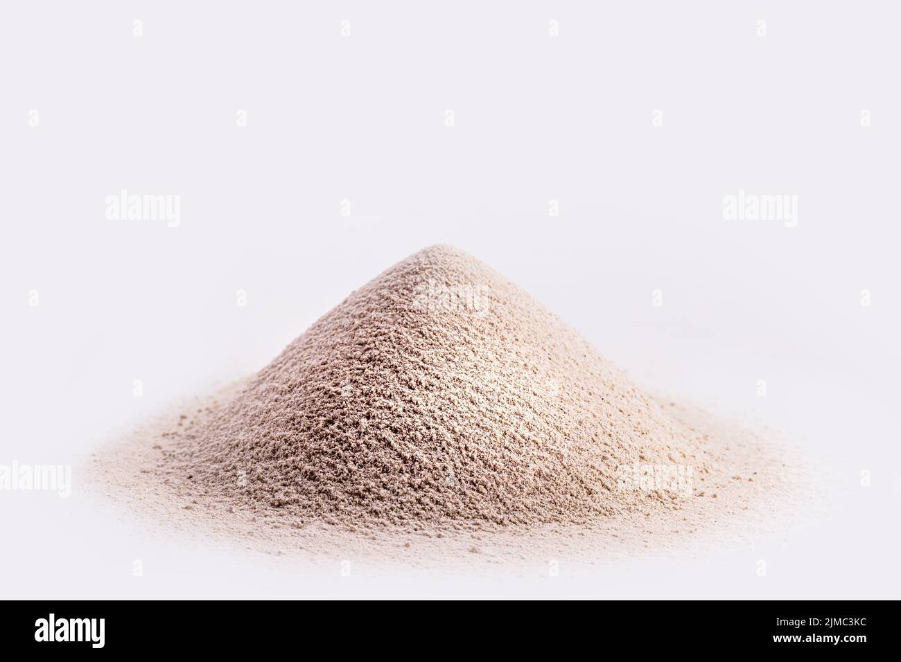 Whey Protein or Creatine, food supplement to gain muscle mass, energy. White background with copyspace Stock Photo