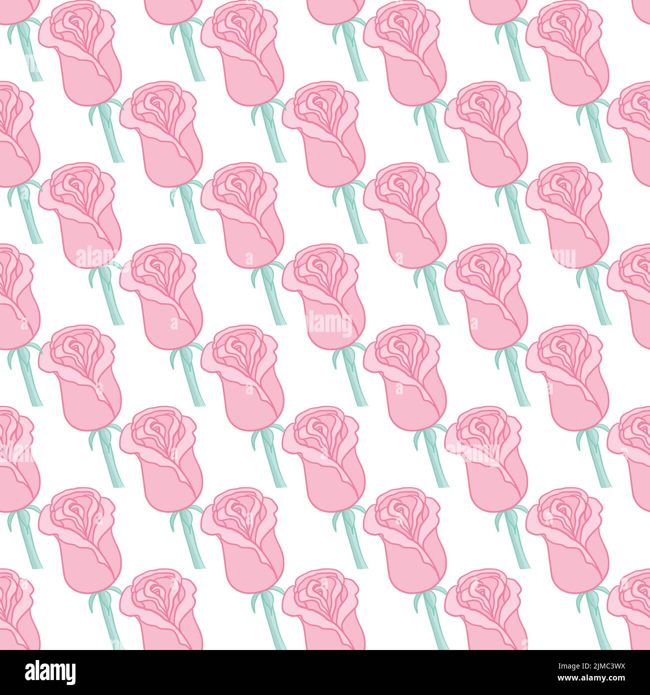 Seamless floral pattern with roses on a white background. Vector ...