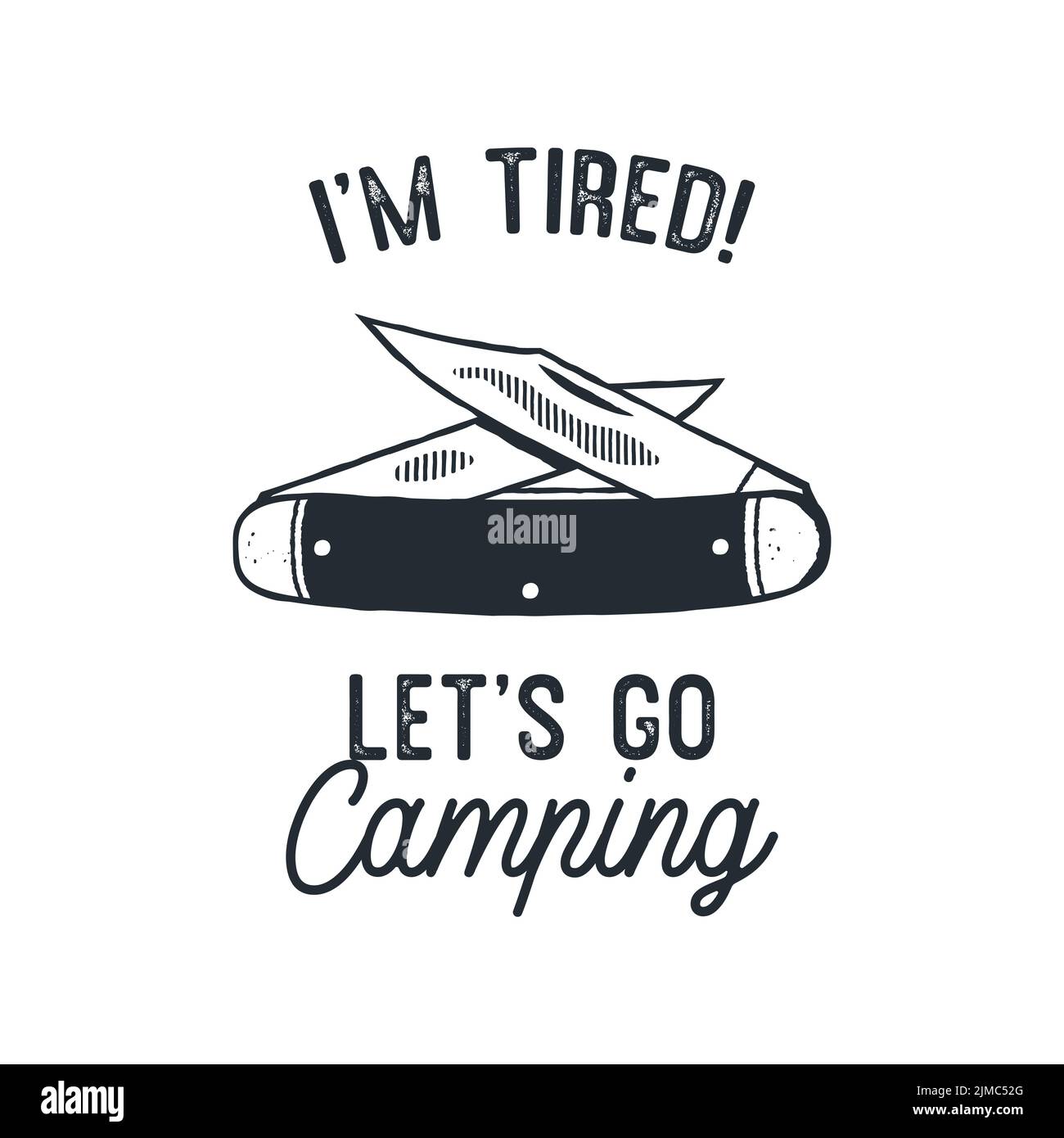 Camping poster with multi tool knife Stock Vector Image & Art - Alamy