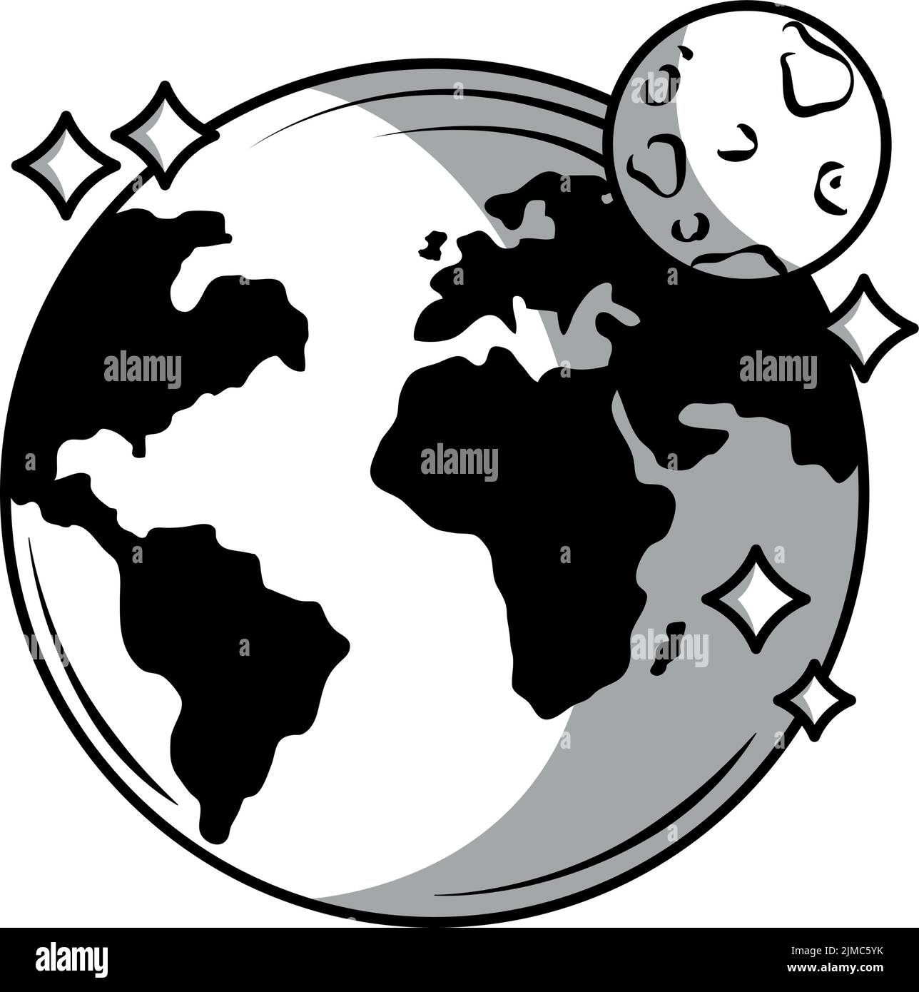 space earth and moon Stock Vector Image & Art - Alamy