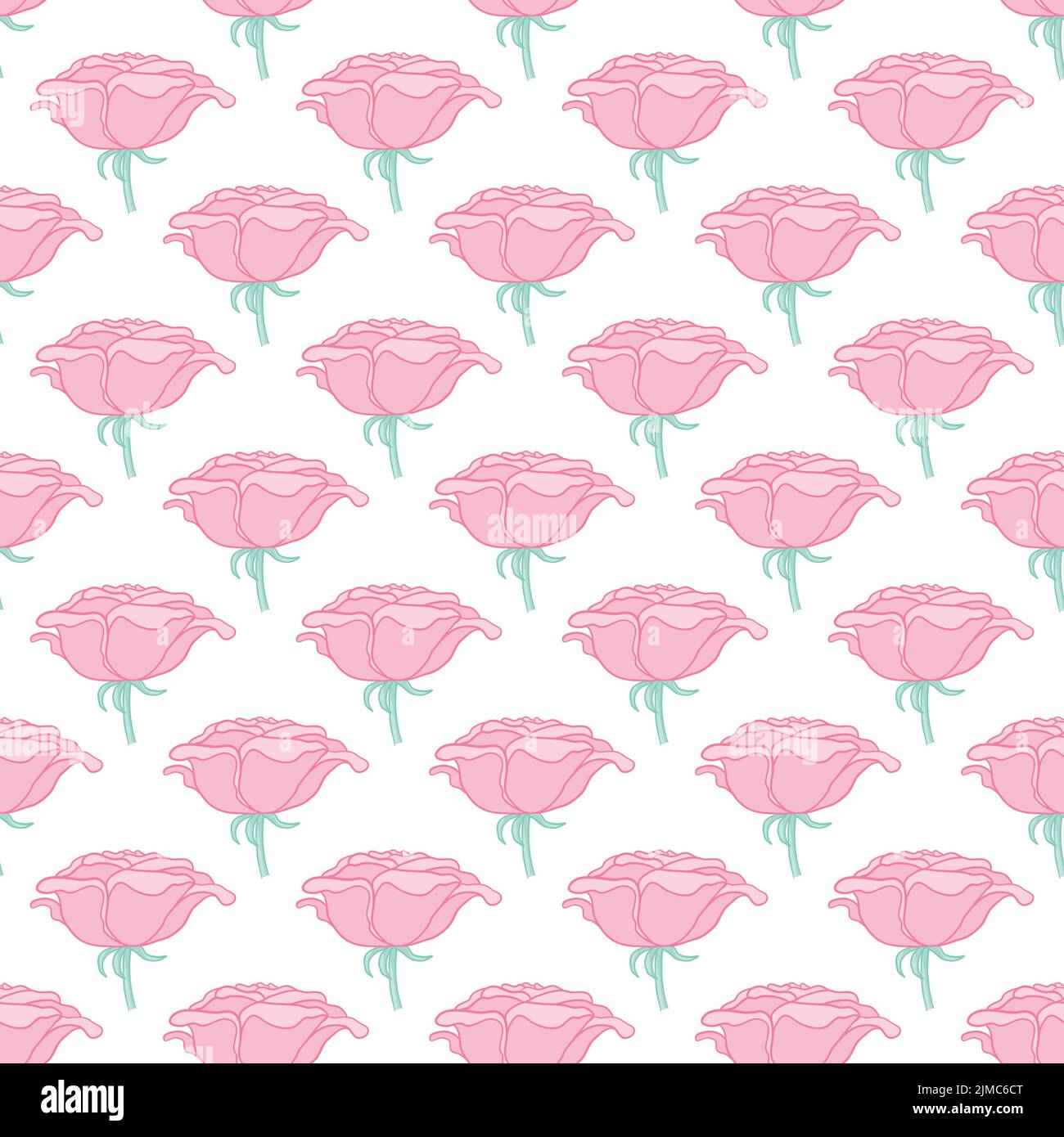 Seamless floral pattern with roses on a white background. Vector ...