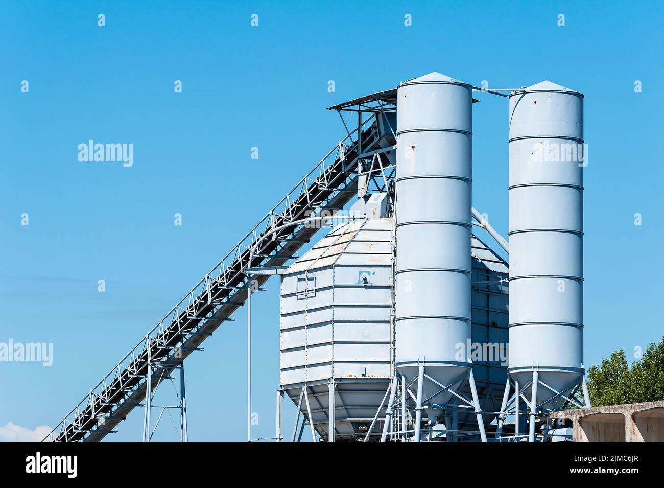 Concrete mixing silo stock photo alamy