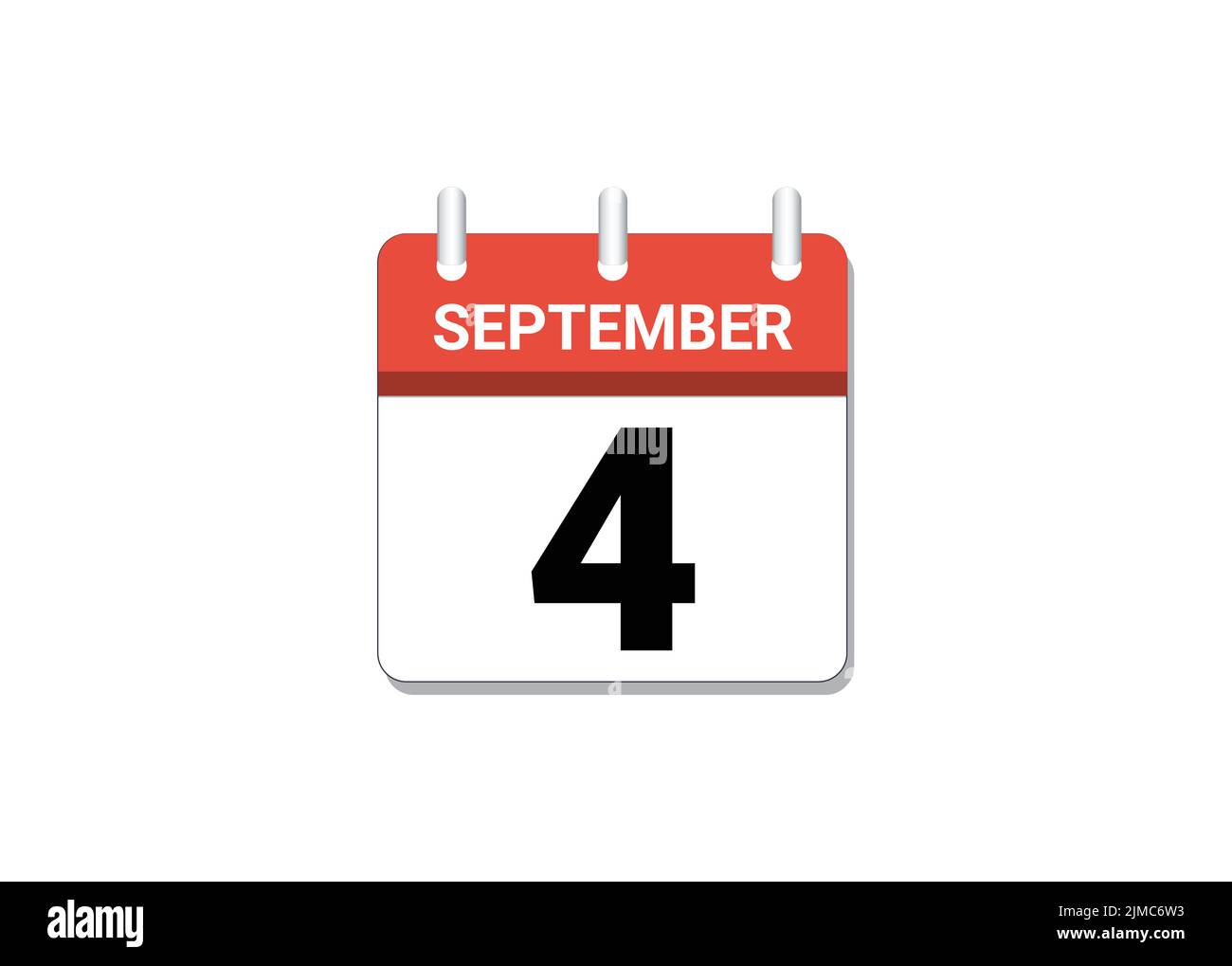September, 4th calendar icon vector, concept of schedule, business and tasks Stock Vector Image