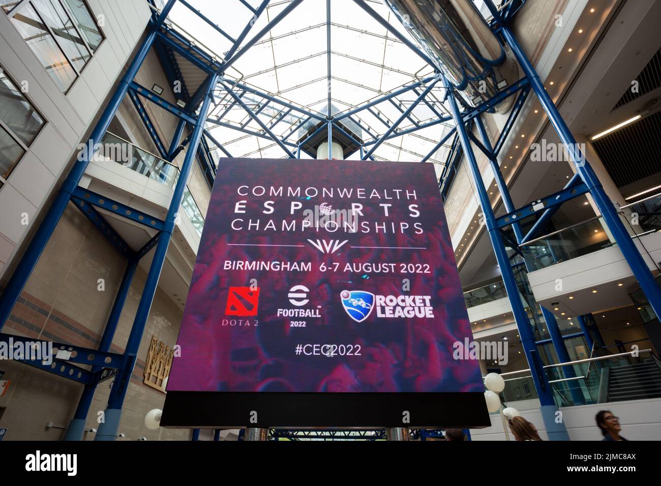 Electronic digital signs for the Commonwealth Games in Birmingham, UK 2022 Stock Photo