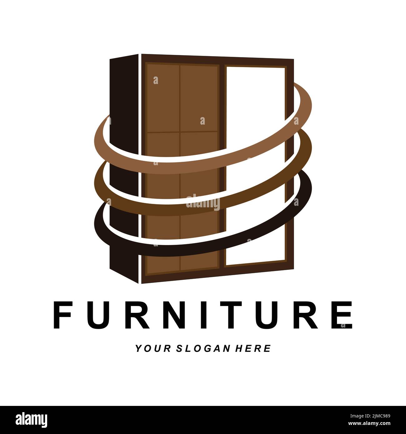 Wardrobe Logo Design, Furniture Clothes Place Illustration, Wood Craft