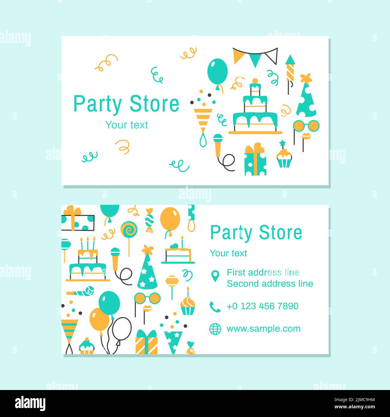 Party Store color business card template Stock Vector Image & Art Alamy