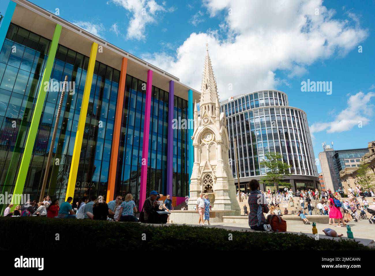 Old and modern architecture in Chamberlain Square, Birmingham, UK summer 2022 Stock Photo