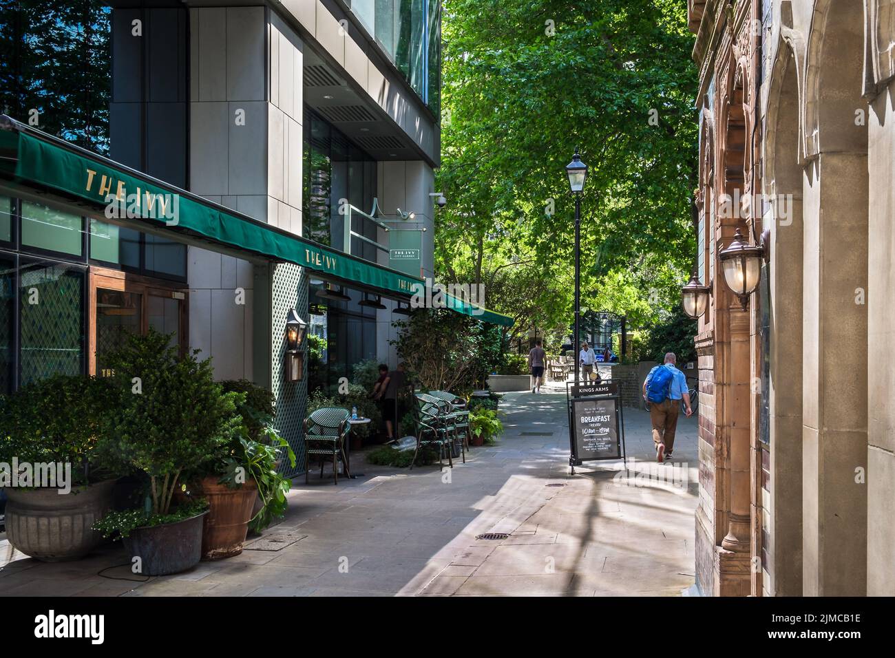 London, UK, July 2022, view of The Ivy City Garden's terrace in the City of London Stock Photo