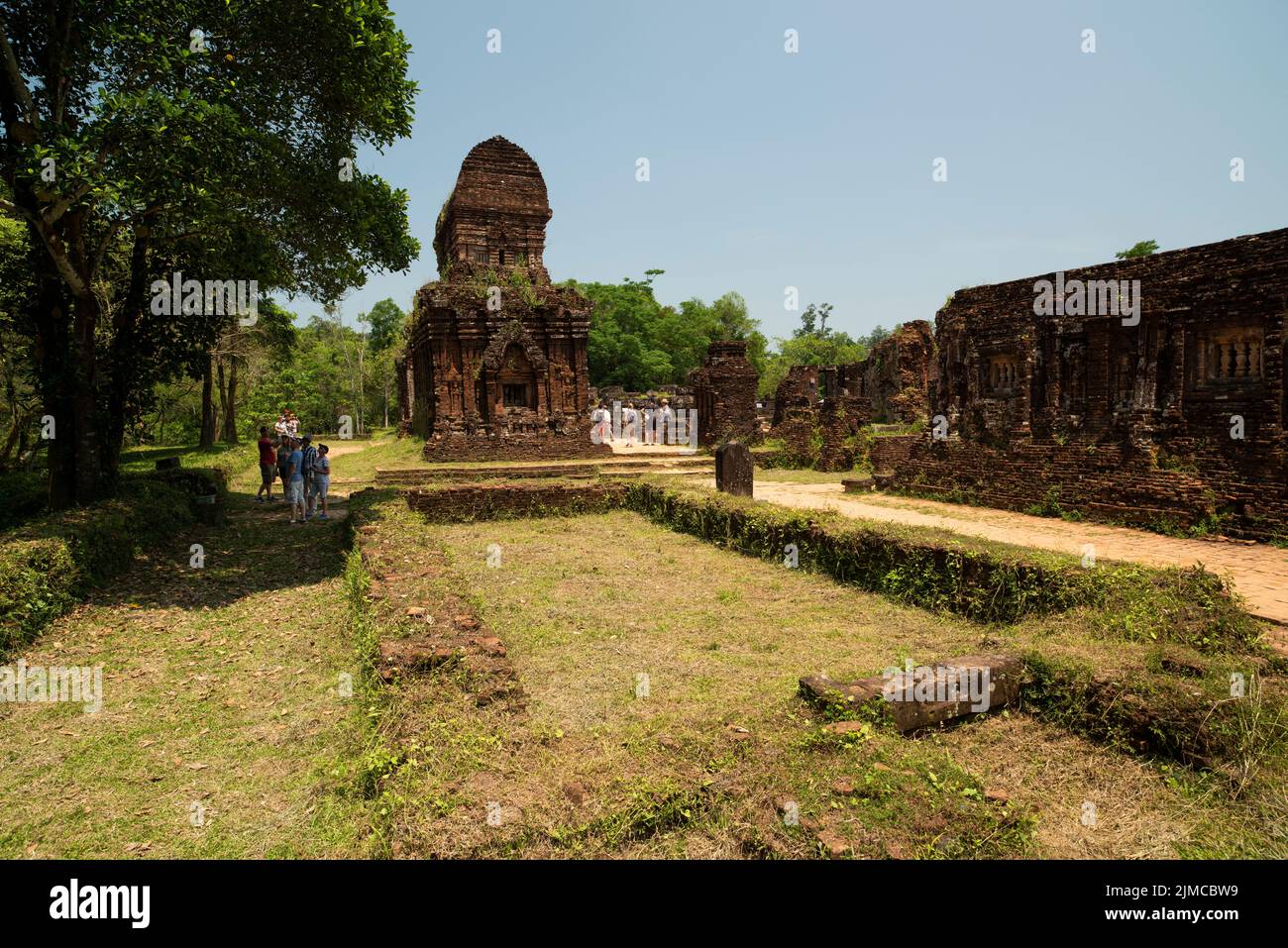 My Son UNESCO World Heritage site near Hoi An in central Vietnam is an ancient Hindu temple complex of the Cham people. Ruins of Old hindu temple Stock Photo