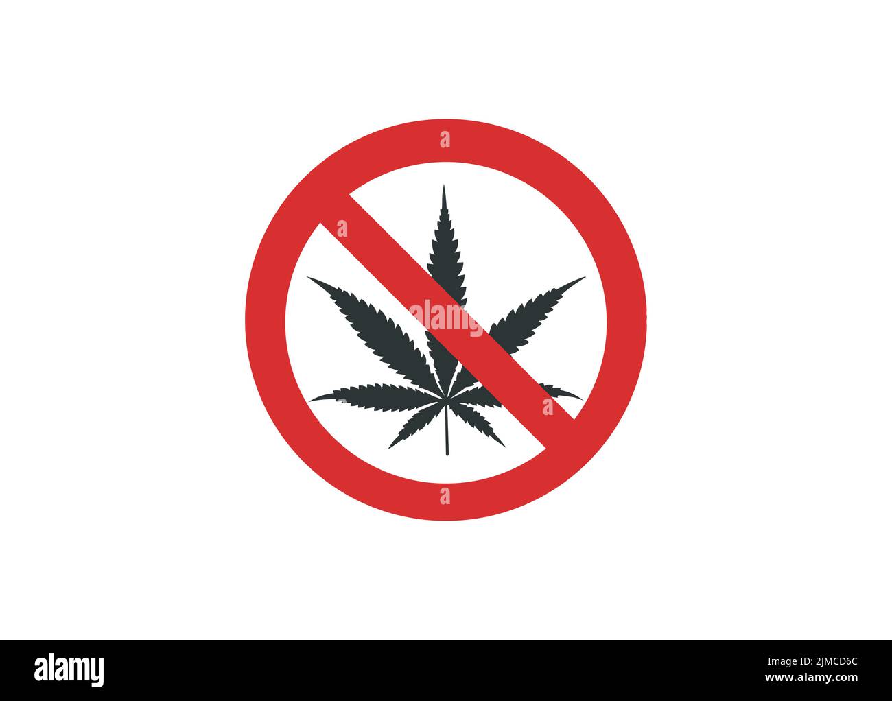 Isolated cannabis prohibited icon. Flat color vector. Stock Vector