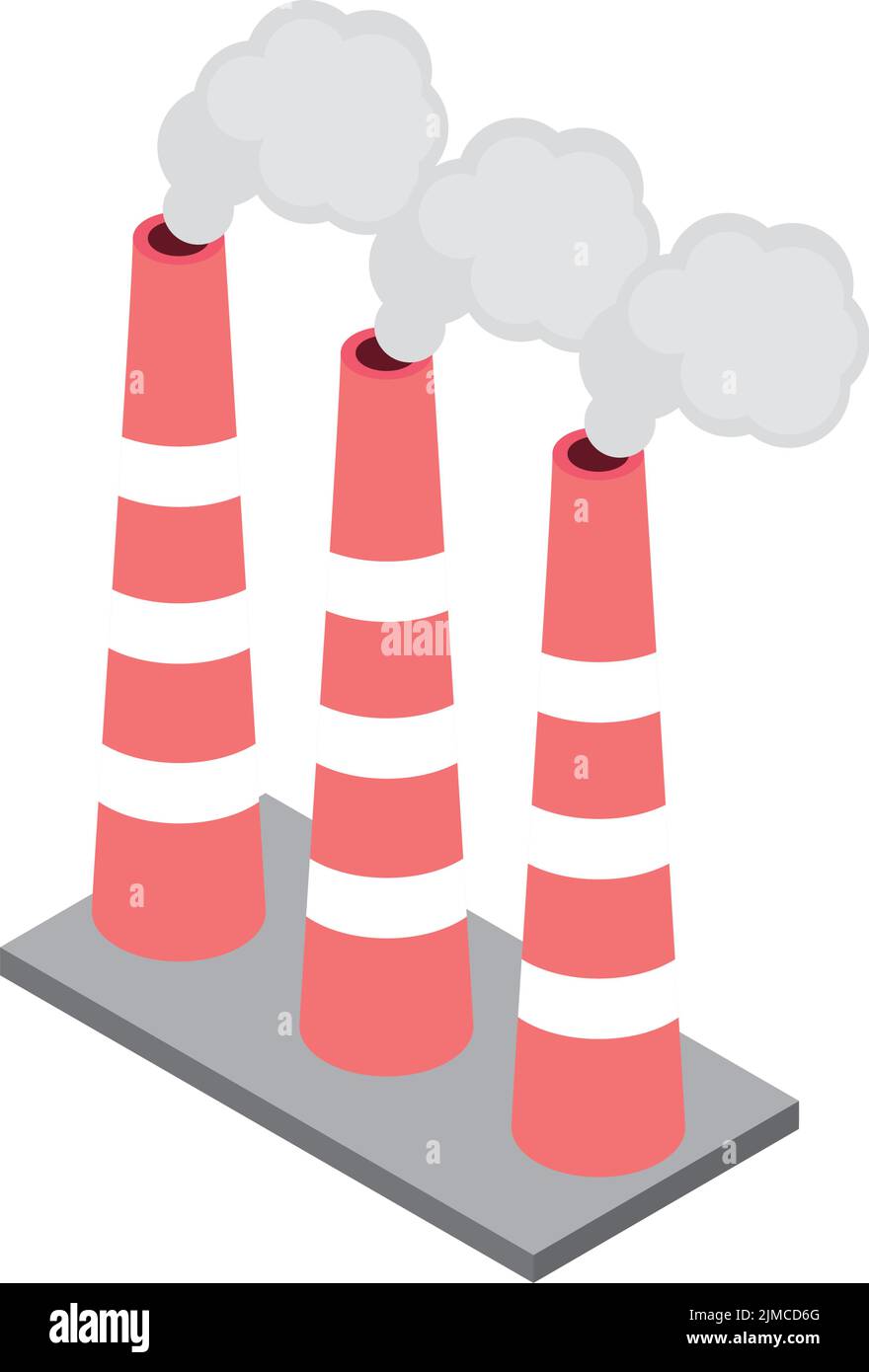industrial chimneys with steam Stock Vector Image & Art Alamy