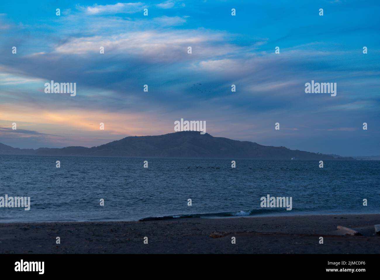 San Francisco Bay as seen from Crissy field in San Francisco Stock Photo