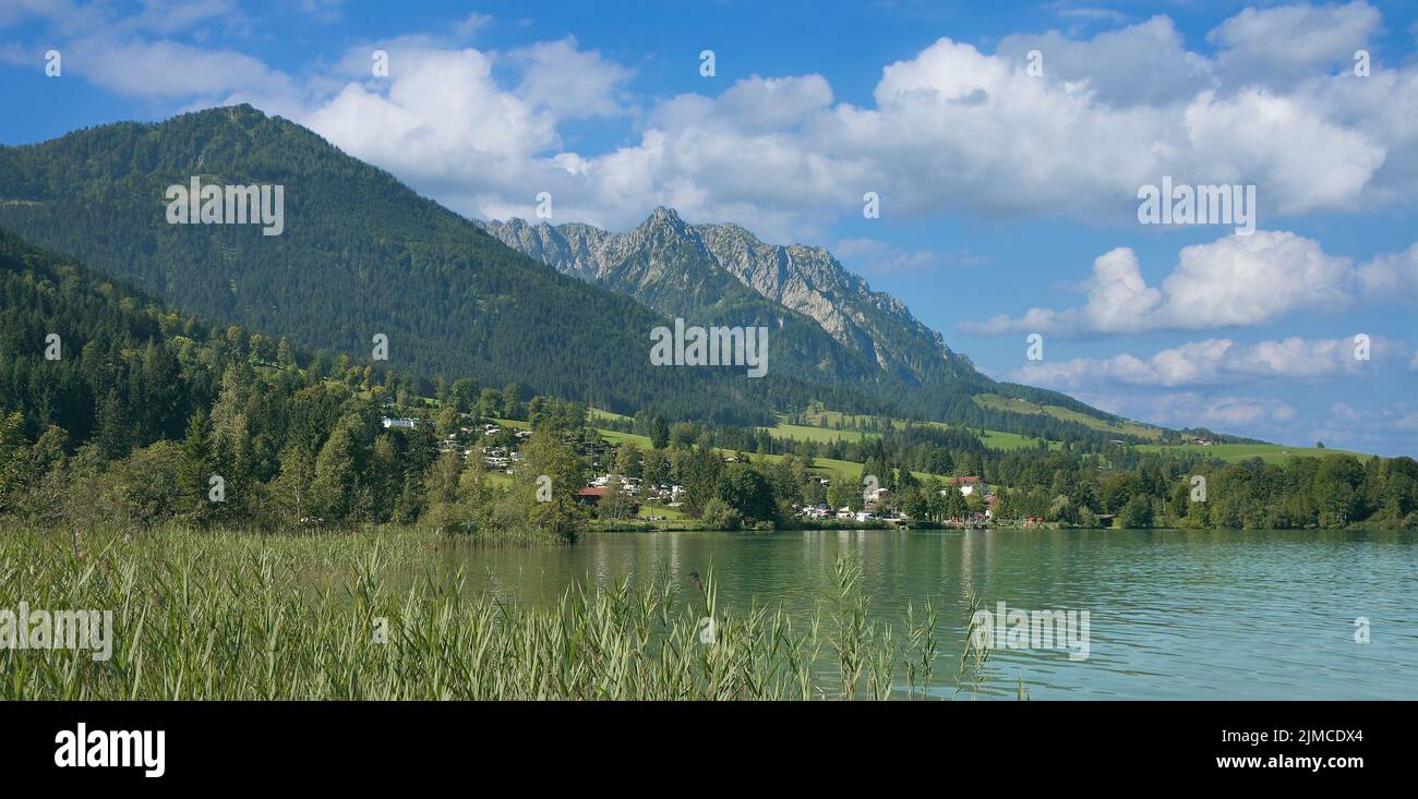 Lake Walchsee in Tirol,Austria Stock Photo